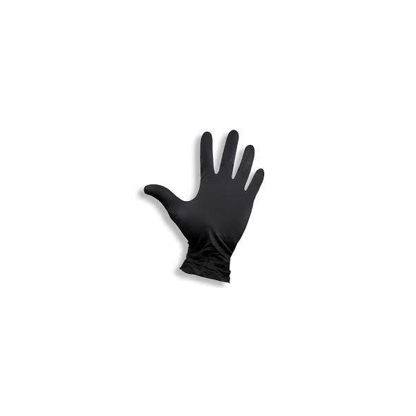 Zaščitne rokavice, nitril brez pudra, 100 kom, barva črna velikost L
