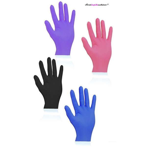 Rokavice nitril brez pudra, 100 kom, barva pink velikost M