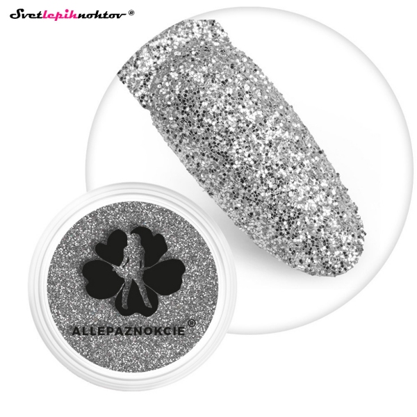 Bleščice - 02 SILVER, BLEŠČEČ in SVETLEČ PRAH za nohte