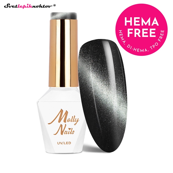 MOLLY NAILS CAT EYE gel lak 240 - Black Obsession