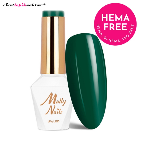 MOLLY NAILS WINTER gel lak 91 - Dark Green