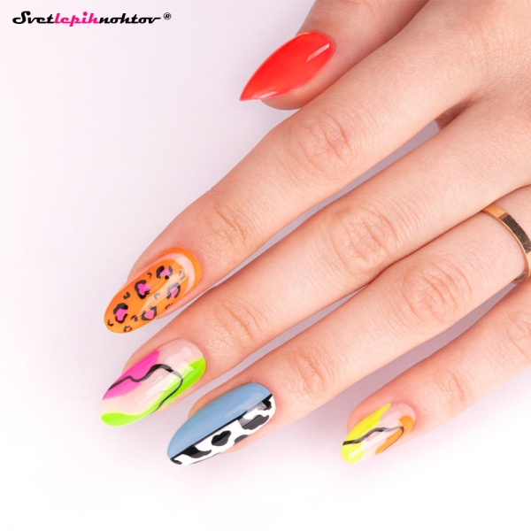 MOLLY NAILS NEON gel lak 76 - Pinky Red