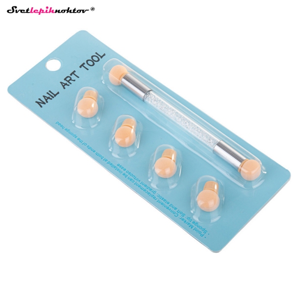 OMBRE GOBICA - BELA, čopič z gobicami za ustvarjanje OMBRE in drugih GRADIENT efektov