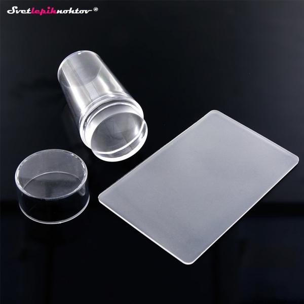 STAMPING set - CLEAR, set štampiljke in strgala za stamping