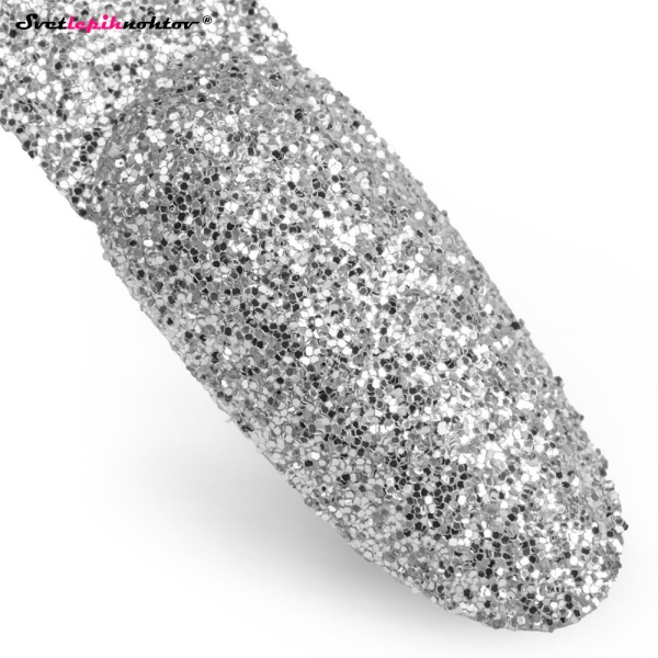 Bleščice - 02 SILVER, BLEŠČEČ in SVETLEČ PRAH za nohte