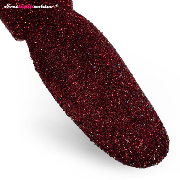 Bleščice - 04 BORDO, BLEŠČEČ in SVETLEČ PRAH za nohte