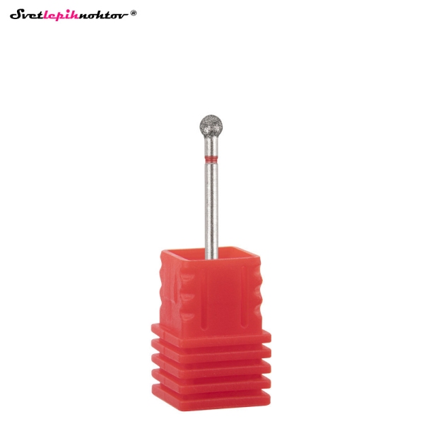 Diamantni nastavek KROGLA rdeča ø 4 mm