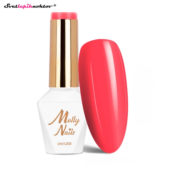 MOLLY NAILS NEON gel lak 286 - Hot Coral