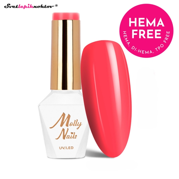 MOLLY NAILS NEON gel lak 286 - Hot Coral