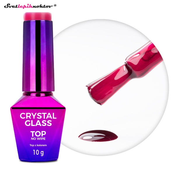 Molly Nails CRYSTAL GLASS top - RASPBERRY