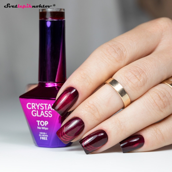 Molly Nails CRYSTAL GLASS top - RASPBERRY