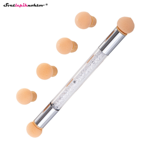 OMBRE GOBICA - BELA, čopič z gobicami za ustvarjanje OMBRE in drugih GRADIENT efektov