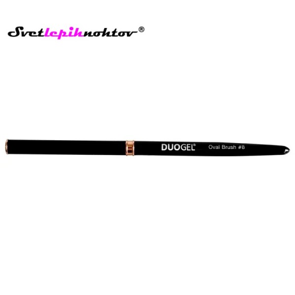 DUOGEL PROGel, čopič za gel s pokrovom, oval, št. 8