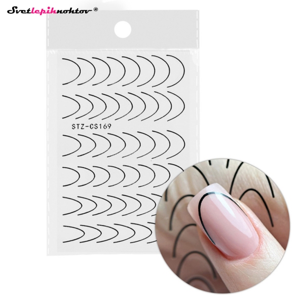 FRENCH Nalepke za nohte - BLACK LINE