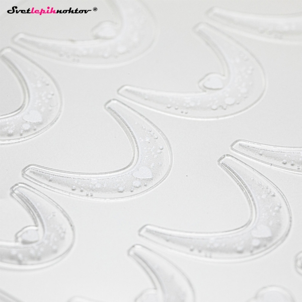 FRENCH Nalepke za nohte - SRČKI bele barve