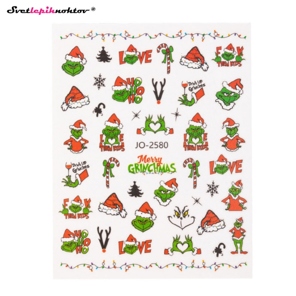 WINTER Nalepke za nohte - GRINCH