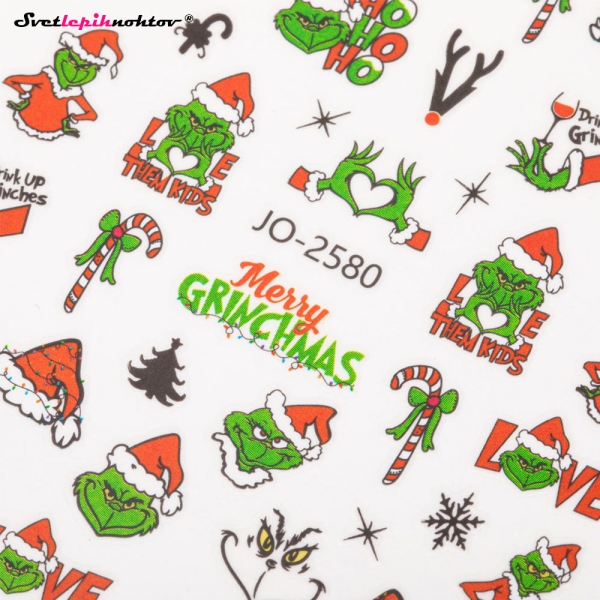 WINTER Nalepke za nohte - GRINCH