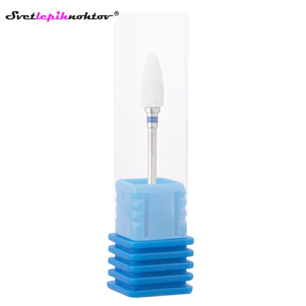 Keramični beli brusilni nastavek, mali stožec, za odstranjevanje gela ali akrila