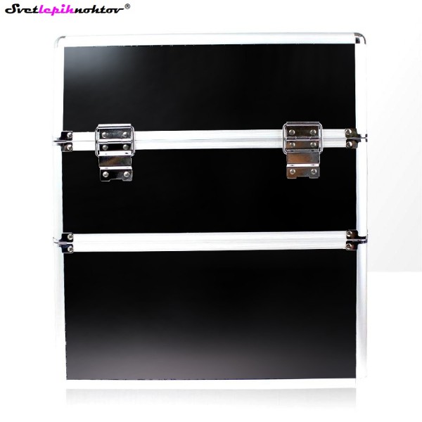 Kozmetični kovček XXL, črne barve, gladki