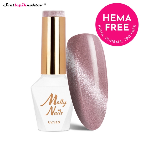 MOLLY NAILS CAT EYE gel lak 165 - Crystal Rose
