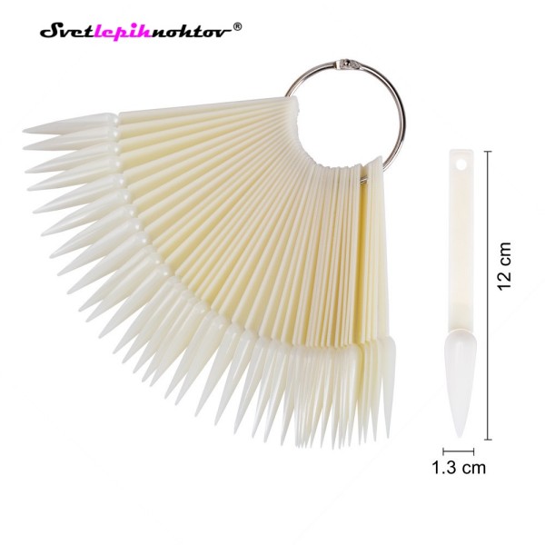 Palčke s konicami za predstavitev barvnih gelov ali lakov, mlečne, stiletto, 40 kos