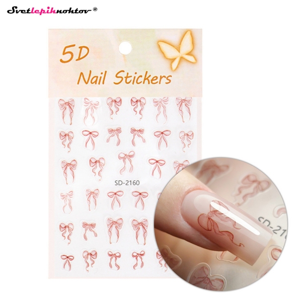 3D Nalepke za nohte - PENTLJE pink