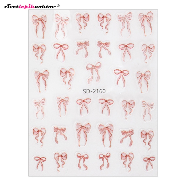 3D Nalepke za nohte - PENTLJE pink