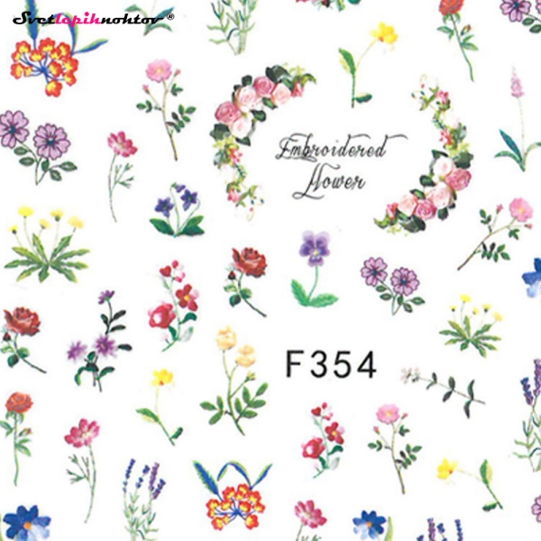 Nalepke za nohte - ROŽICE barvne