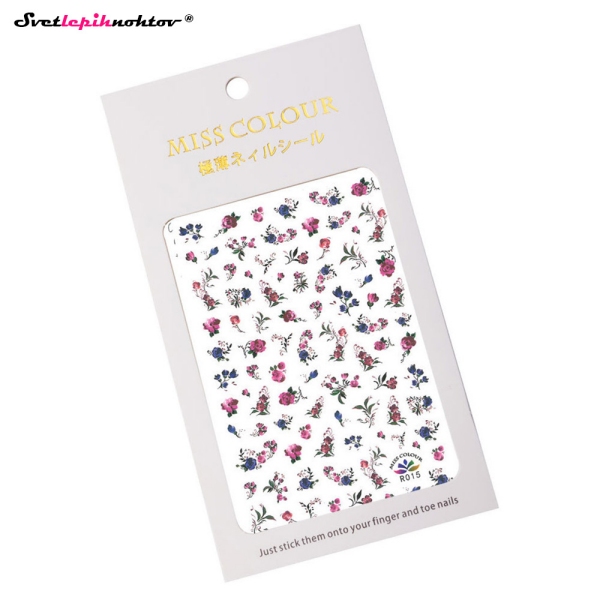 Nalepke za nohte - ROŽICE vijolične