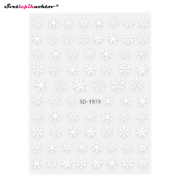 WINTER Nalepke za nohte - SNOWFLAKES white