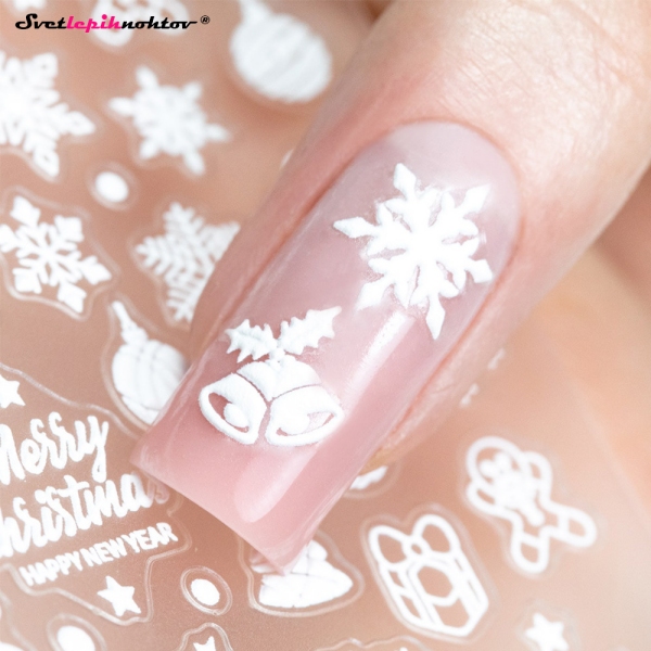 WINTER Nalepke za nohte - MIX white