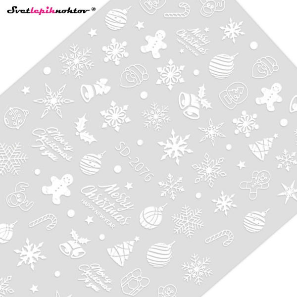 WINTER Nalepke za nohte - MIX white