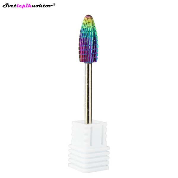 Karbidni brusilni nastavek, veliki ovalni stožec, za odstranjevanje gela in akrila