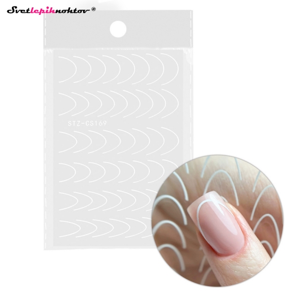 FRENCH Nalepke za nohte - WHITE LINE