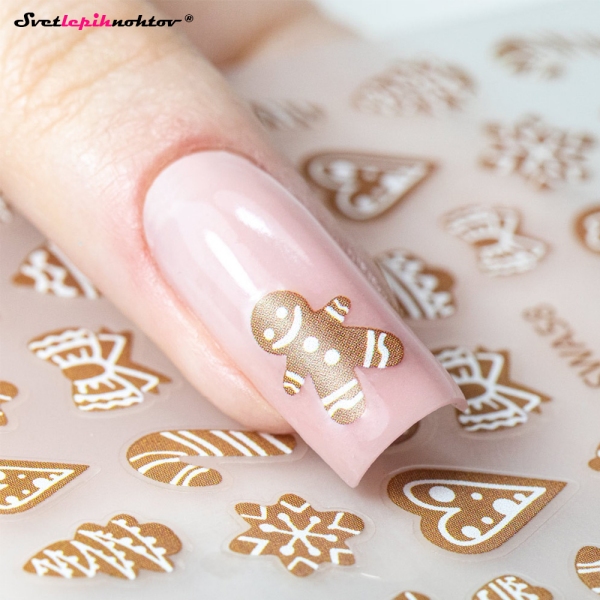 WINTER Nalepke za nohte - GINGERBREAD