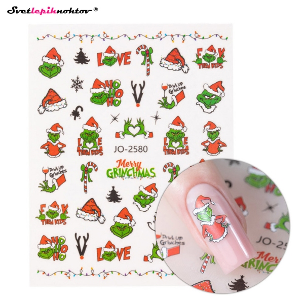 WINTER Nalepke za nohte - GRINCH
