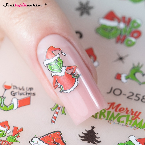 WINTER Nalepke za nohte - GRINCH