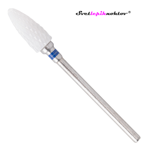 Keramični beli brusilni nastavek, mali stožec, za odstranjevanje gela ali akrila