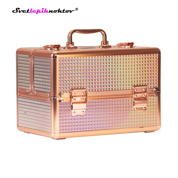 Kozmetični kovček M, rose gold barve