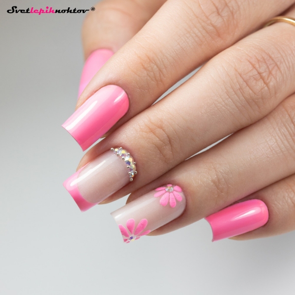 MOLLY NAILS PINK gel lak 144 - Garden with Flowers