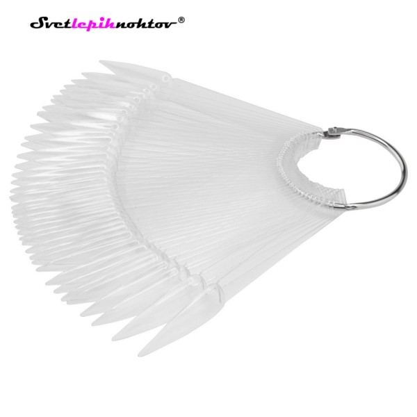 Palčke s konicami za predstavitev barvnih gelov ali lakov, prozorne, stiletto, 40 kos