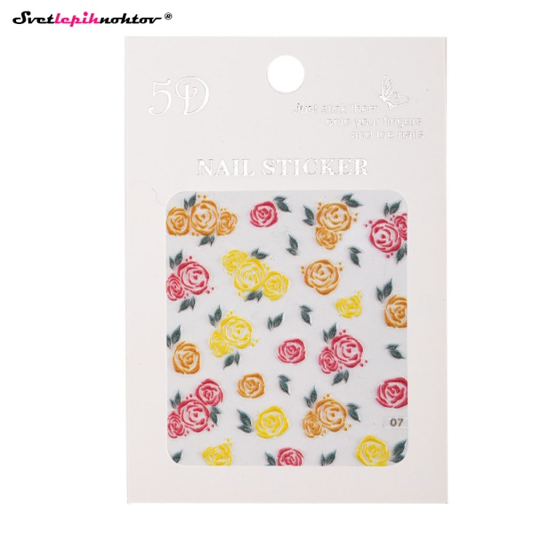 3D Nalepke za nohte - VRTNICE