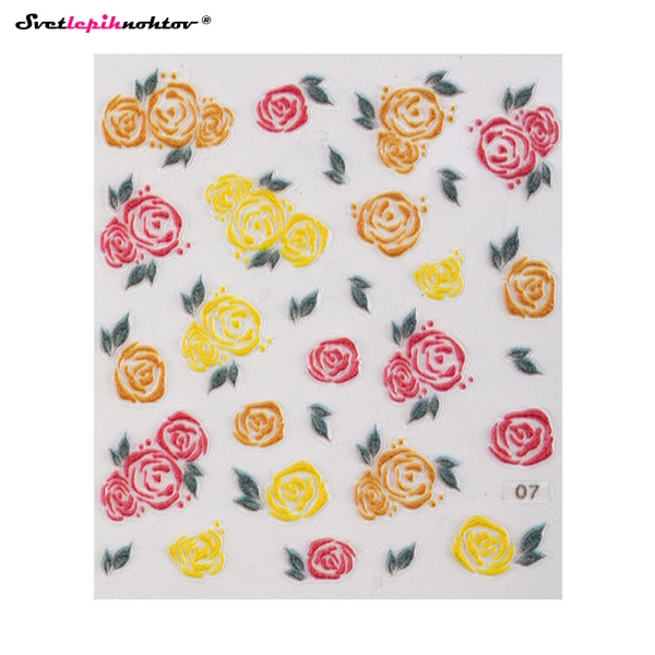 3D Nalepke za nohte - VRTNICE