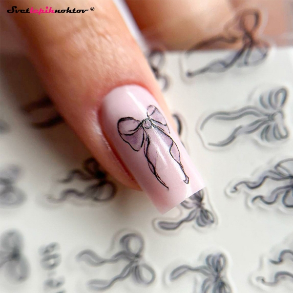 3D Nalepke za nohte - PENTLJE črne