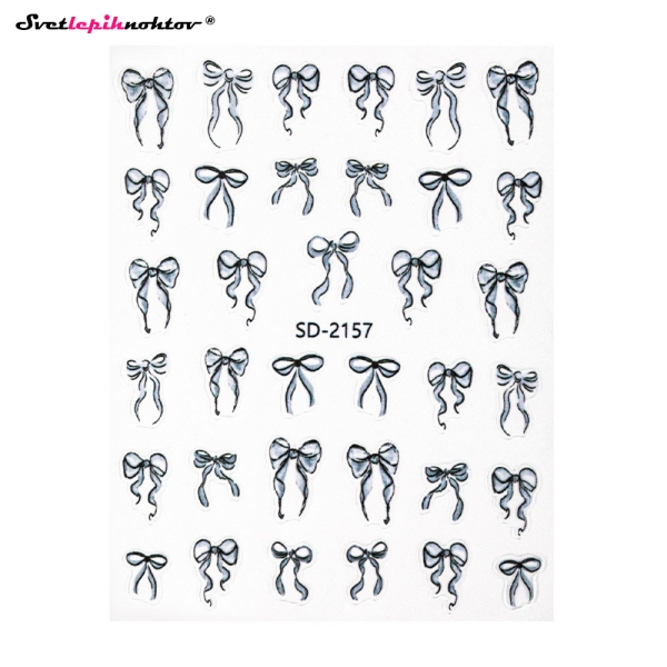 3D Nalepke za nohte - PENTLJE črne