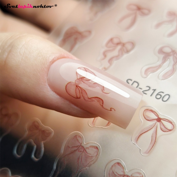 3D Nalepke za nohte - PENTLJE pink