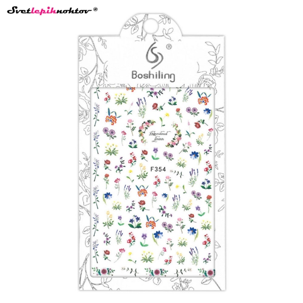 Nalepke za nohte - ROŽICE barvne