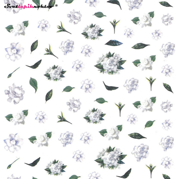 Nalepke za nohte - ROŽICE bele