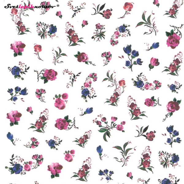 Nalepke za nohte - ROŽICE vijolične