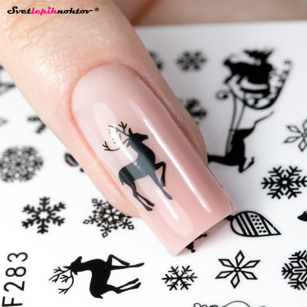 WINTER Nalepke za nohte - SNOWFLAKES black